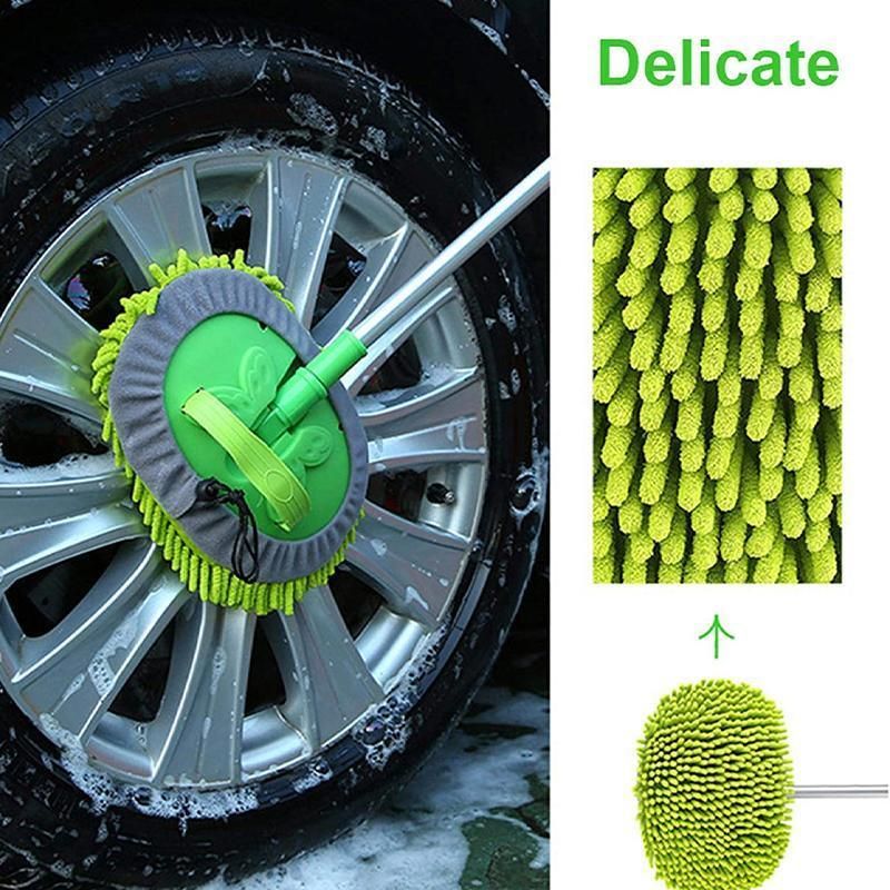 Premium Green Telescopic Chenille Car Wash Brush Mop