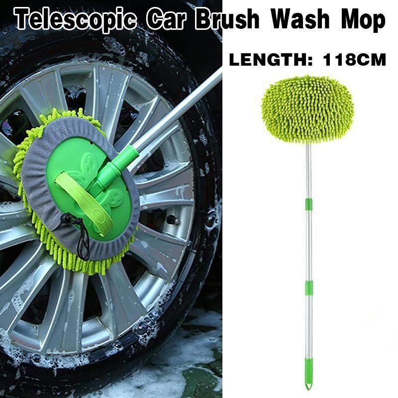 Premium Green Telescopic Chenille Car Wash Brush Mop