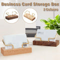 Premium Wooden Business Card Holder – Coffee