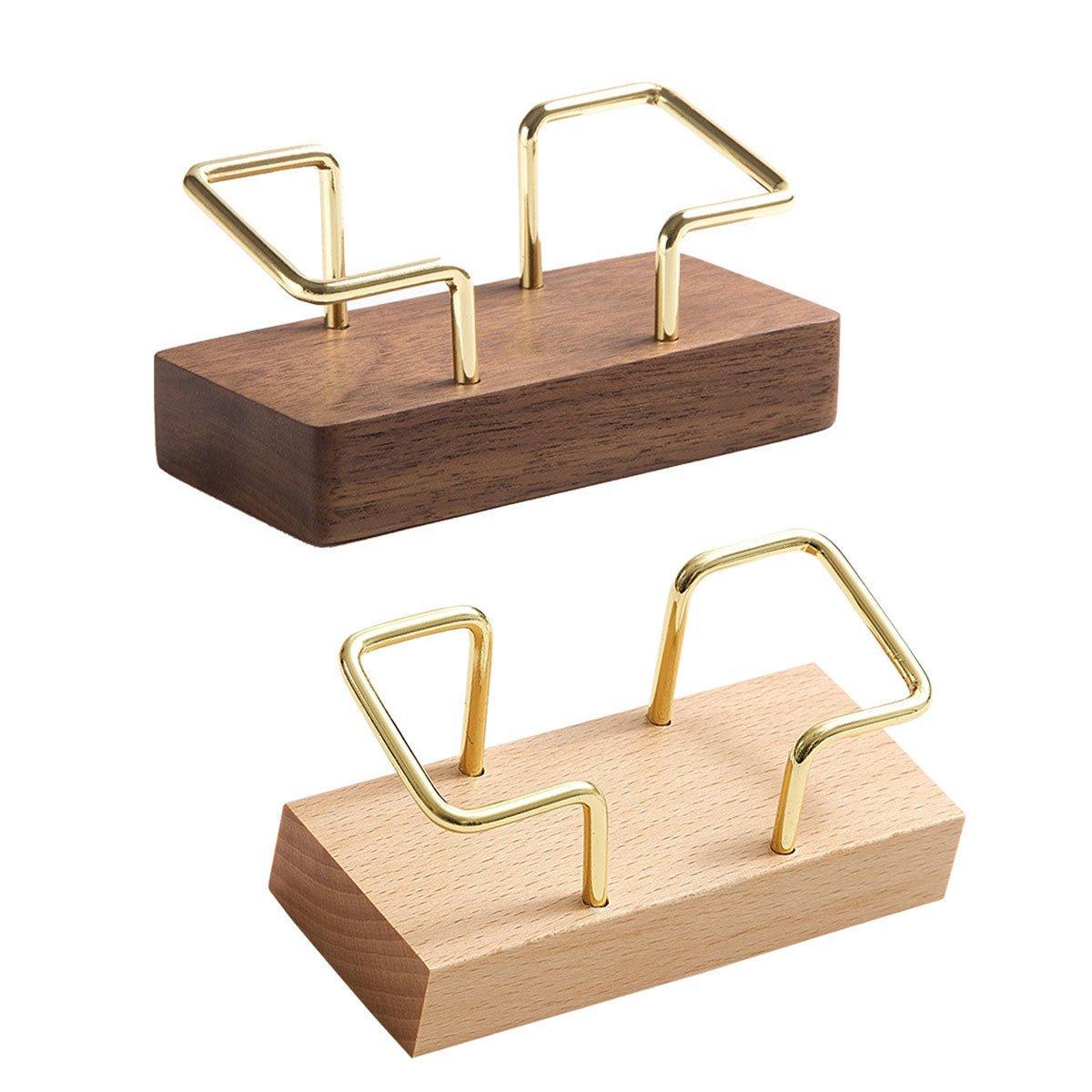 Premium Wooden Business Card Holder – Coffee