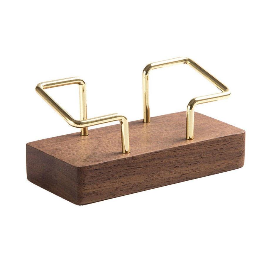 Premium Wooden Business Card Holder – Coffee