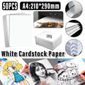 Premium A4 White Card Stock Paper - 50 Sheets