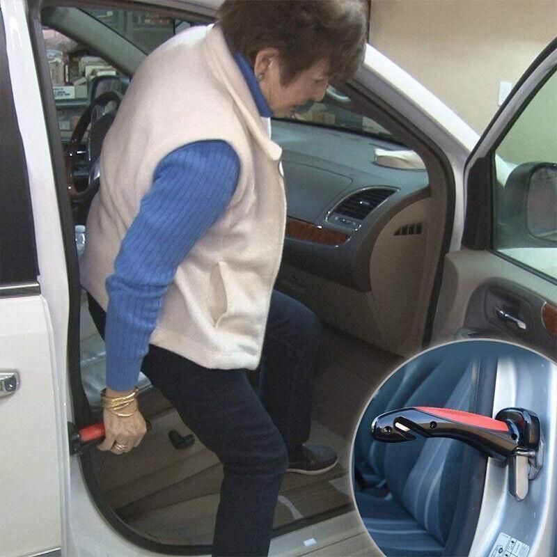 Premium 4-in-1 Car Door Handle Standing Aid 150kg with Flashlight Glass Breaker Seat Belt Cutter
