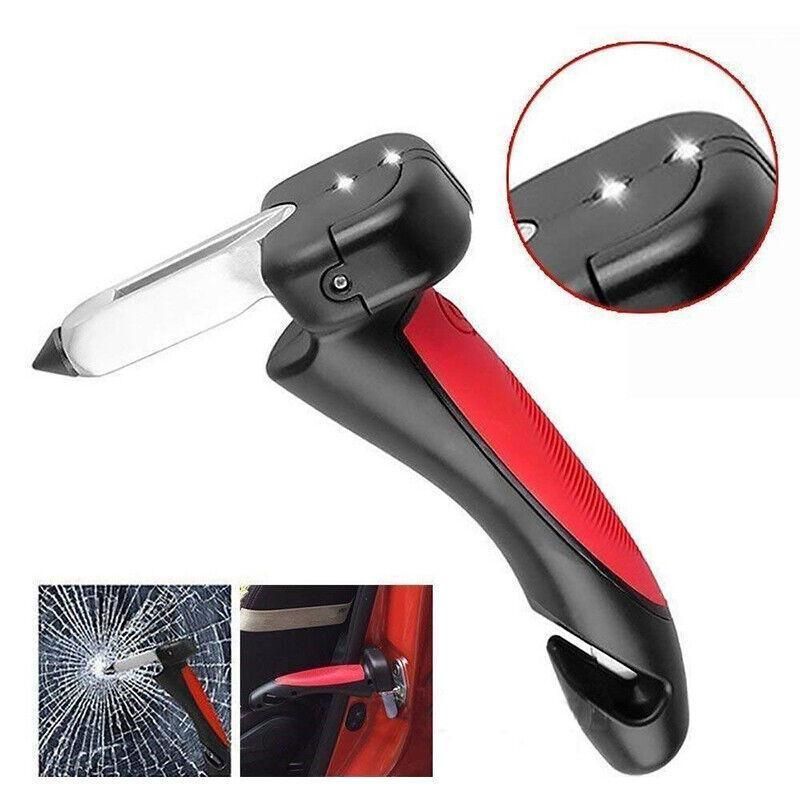Premium 4-in-1 Car Door Handle Standing Aid 150kg with Flashlight Glass Breaker Seat Belt Cutter