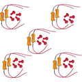 Premium 4 Pack 50W 6 Ohm LED Load Resistors with T-Taps