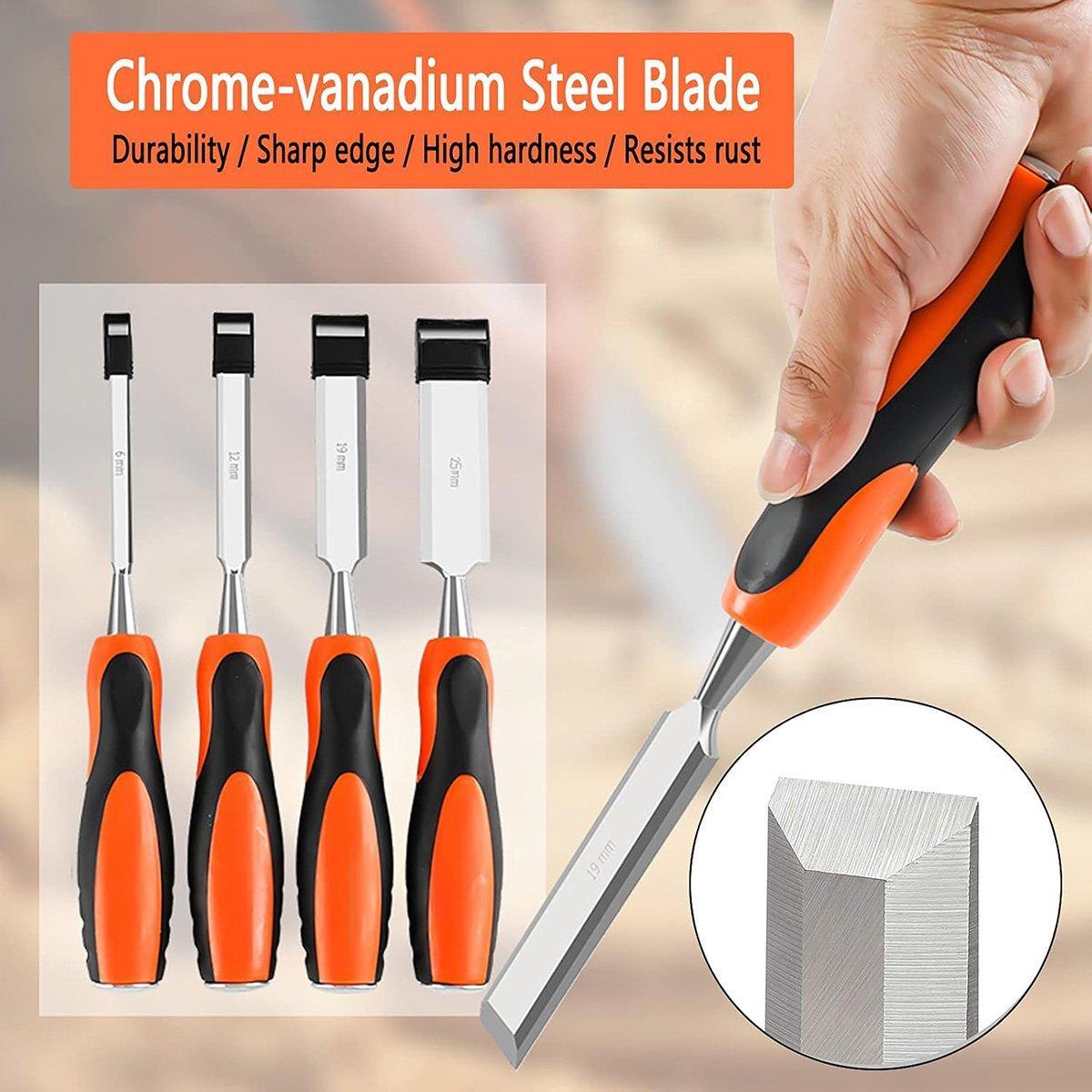 4PCS Woodworking Chisel Set - Manual Carving Tools - SuperSaverAU - view 4