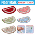 Floral Half-Round Entry Mat Non-Slip TPR 50x80cm - Red - SuperSaverAU - view 1