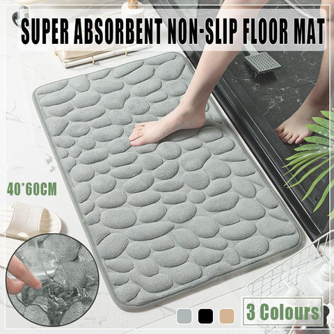Super Absorbent Non-Slip Memory Foam Bath Mat 40x60cm - Black - SuperSaverAU - view 1