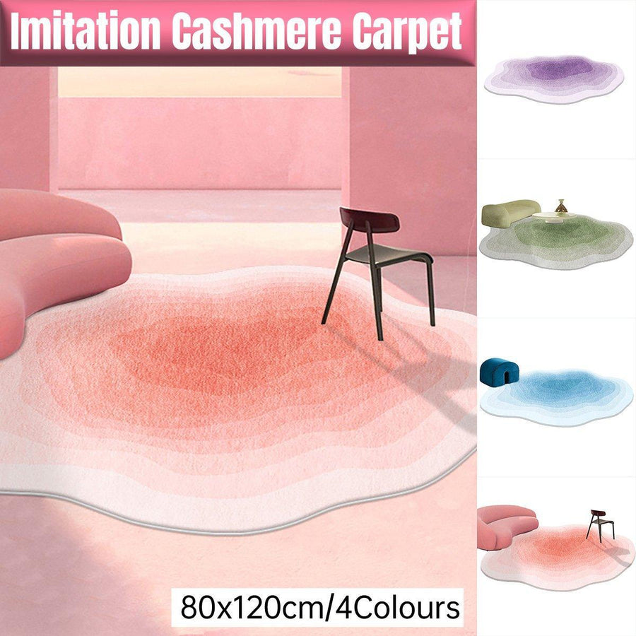 Premium Special-Shaped Imitation Cashmere Carpet – Blue 80 x 120cm