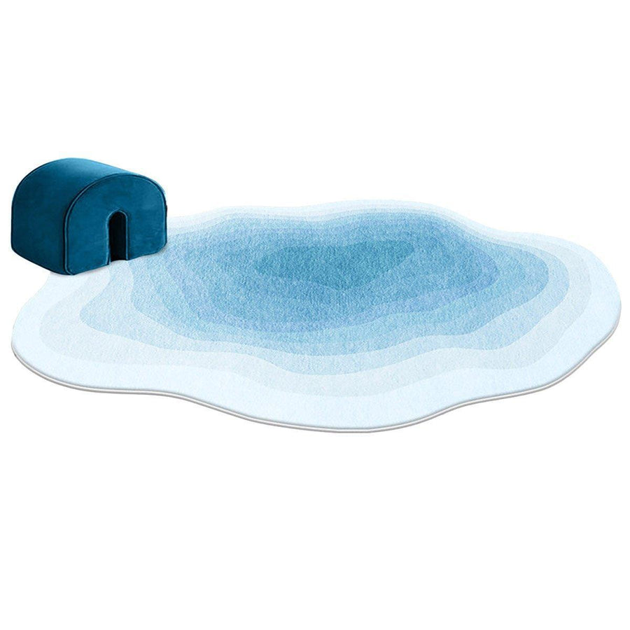 Premium Special-Shaped Imitation Cashmere Carpet – Blue 80 x 120cm