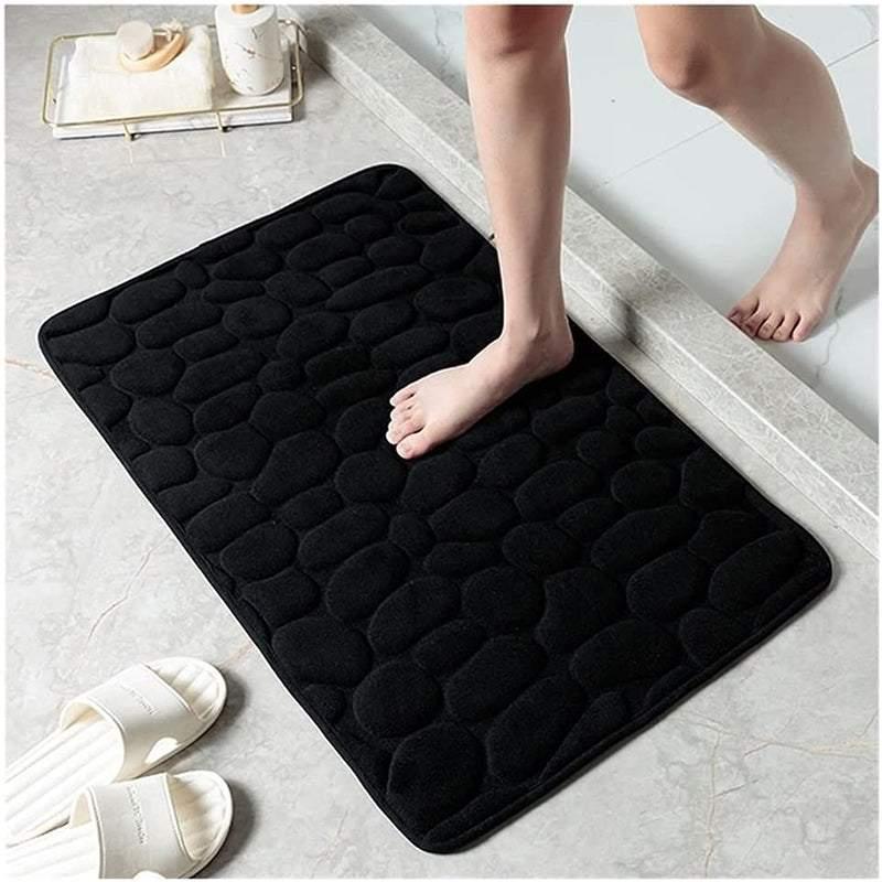 Khaki 40x60cm Non-Slip Memory Foam Bath Mat - Super Absorbent & 3D Pebble Design - SuperSaverAU - view 1