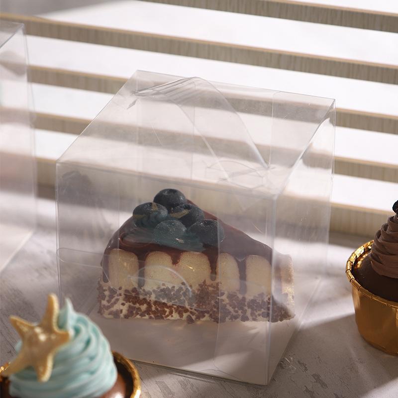 Transparent Disposable Baking Mousse Take-out Box - 30pcs 15*15*13cm with Handles