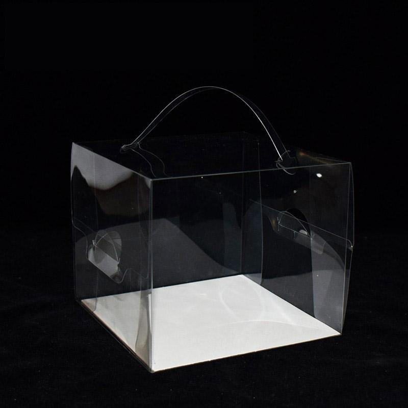 Transparent Disposable Baking Mousse Take-out Box - 30pcs 15*15*13cm with Handles