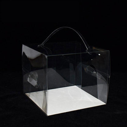 Transparent Disposable Baking Mousse Take-out Box - 30pcs 15*15*13cm with Handles