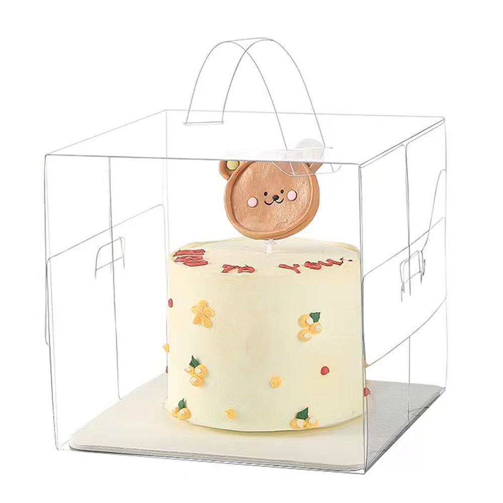 Transparent Disposable Baking Mousse Take-out Box - 30pcs 15*15*13cm with Handles - SuperSaverAU - view 8