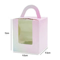 Premium Muffin Cake Boxes – England Style 50 Pack with Window & Handle