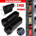Premium Yellow PU Leather Car Seat Gap Organiser with Cup Holder