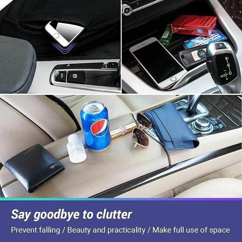 Premium Yellow PU Leather Car Seat Gap Organiser with Cup Holder