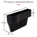 Premium Brown PU Leather Car Seat Gap Organiser with Cup Holder