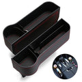 Premium Brown PU Leather Car Seat Gap Organiser with Cup Holder