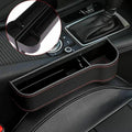Premium Brown PU Leather Car Seat Gap Organiser with Cup Holder