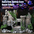 Premium Resin Aquarium Castle Ornament with Hide Cave