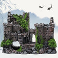 Premium Resin Aquarium Castle Ornament with Hide Cave