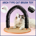 Arch Type Cat Scrub Brush Toy 36cm Self Groomer with Plush Mouse for Cats - SuperSaverAU - view 1