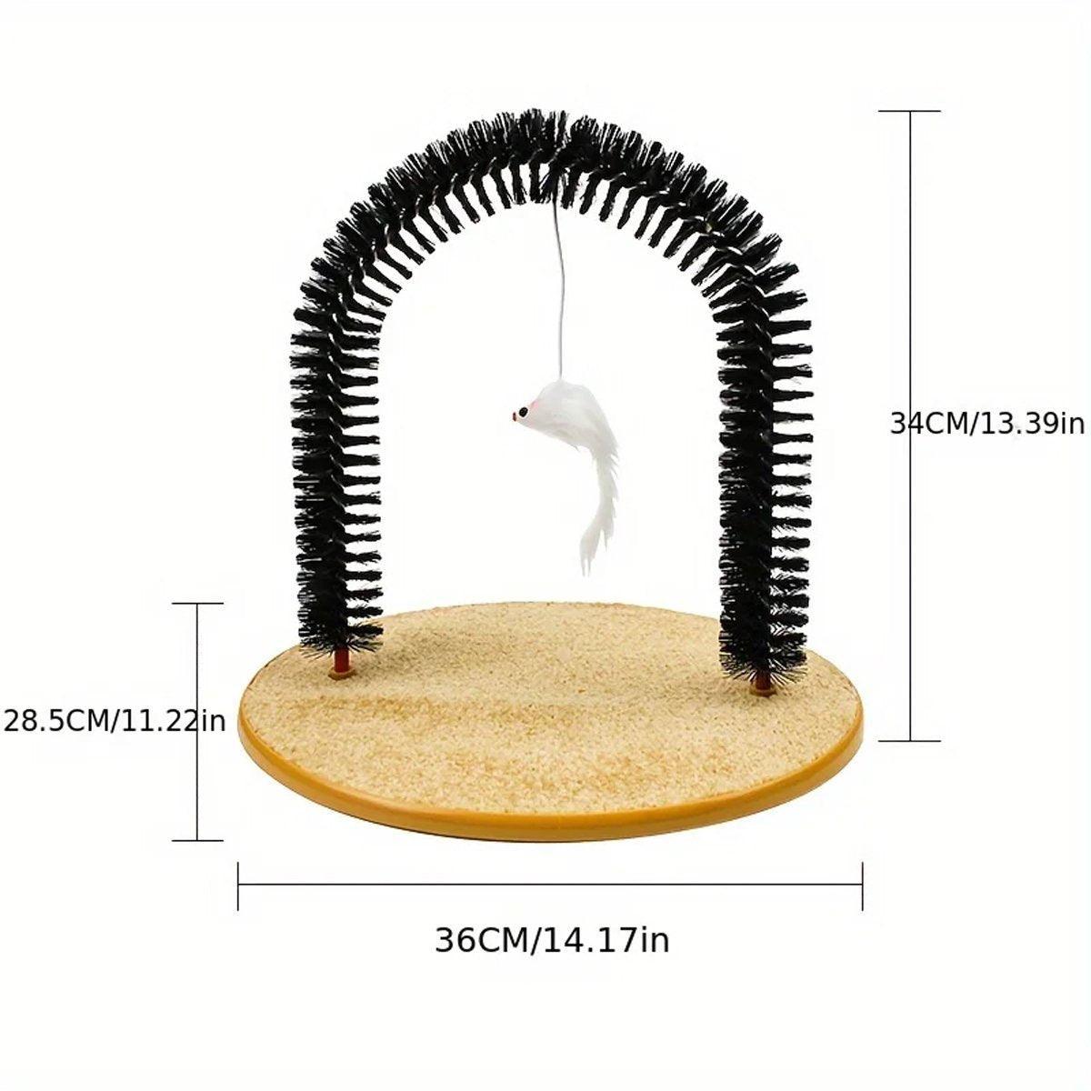 Arch Type Cat Scrub Brush Toy 36cm Self Groomer with Plush Mouse for Cats - SuperSaverAU - view 3