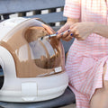 Portable Cat Carrier Space Capsule - Large Capacity, Stylish, Safe, Champagne - SuperSaverAU - view 4