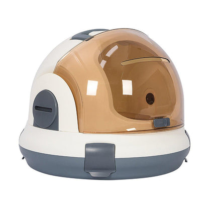 Portable Cat Carrier Space Capsule - Large Capacity, Stylish, Safe, Champagne