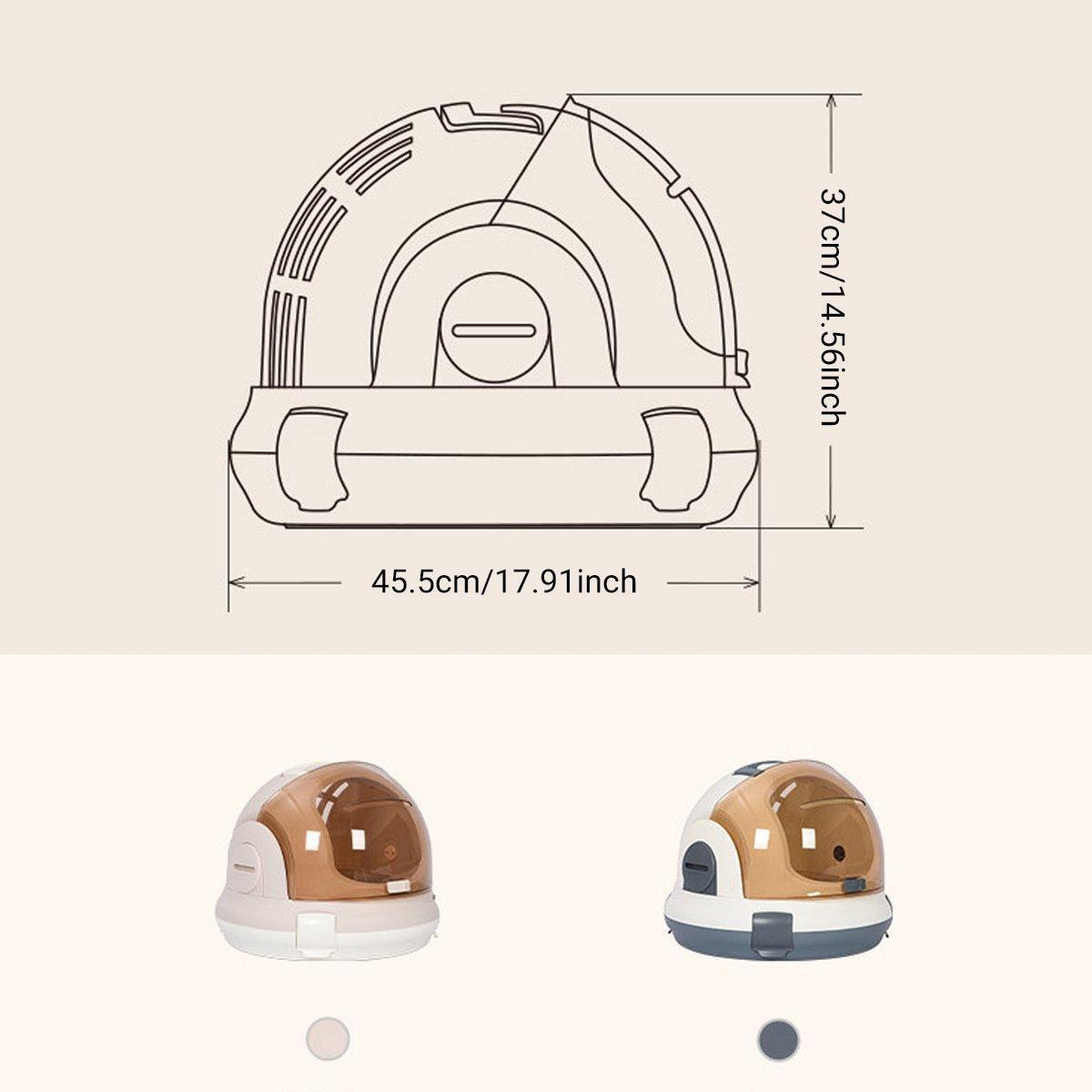 Portable Cat Carrier Space Capsule - Large Capacity, Grey, Safe & Stylish - SuperSaverAU - view 3