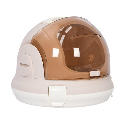 Portable Cat Carrier Space Capsule - Large Capacity, Grey, Safe & Stylish
