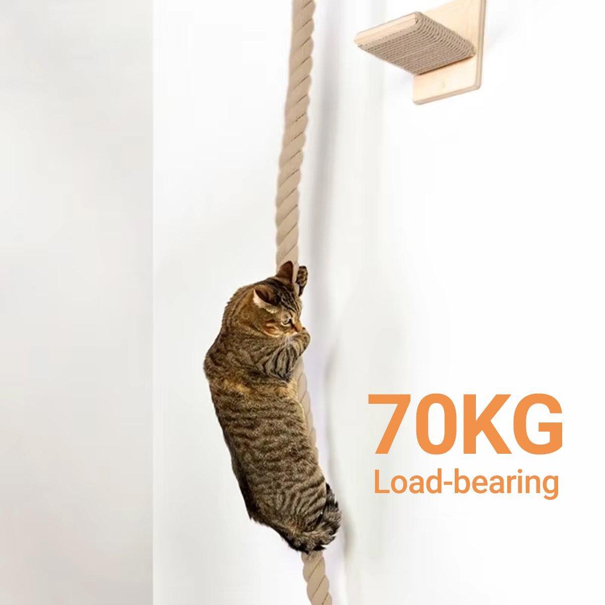 Cat Climbing Frame 150cm with Rope & Leash for Interactive Play - Brown