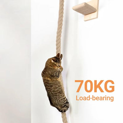 Cat Climbing Frame 150cm with Rope & Leash for Interactive Play - Brown