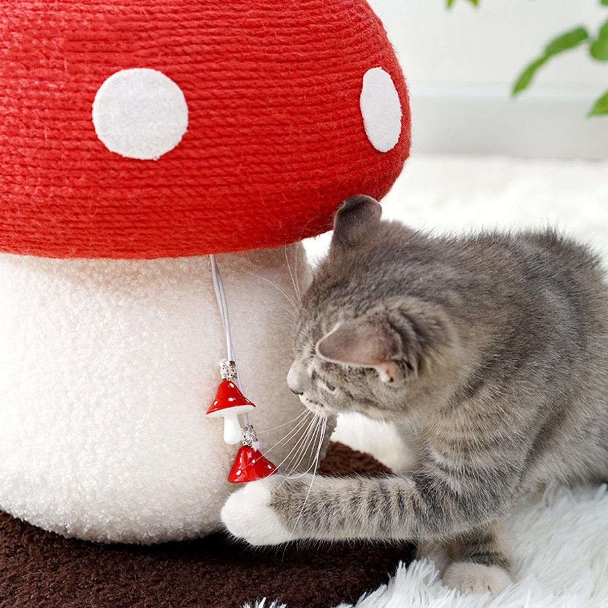 Premium Red Mushroom Cat Climbing Frame with Sisal Scratcher