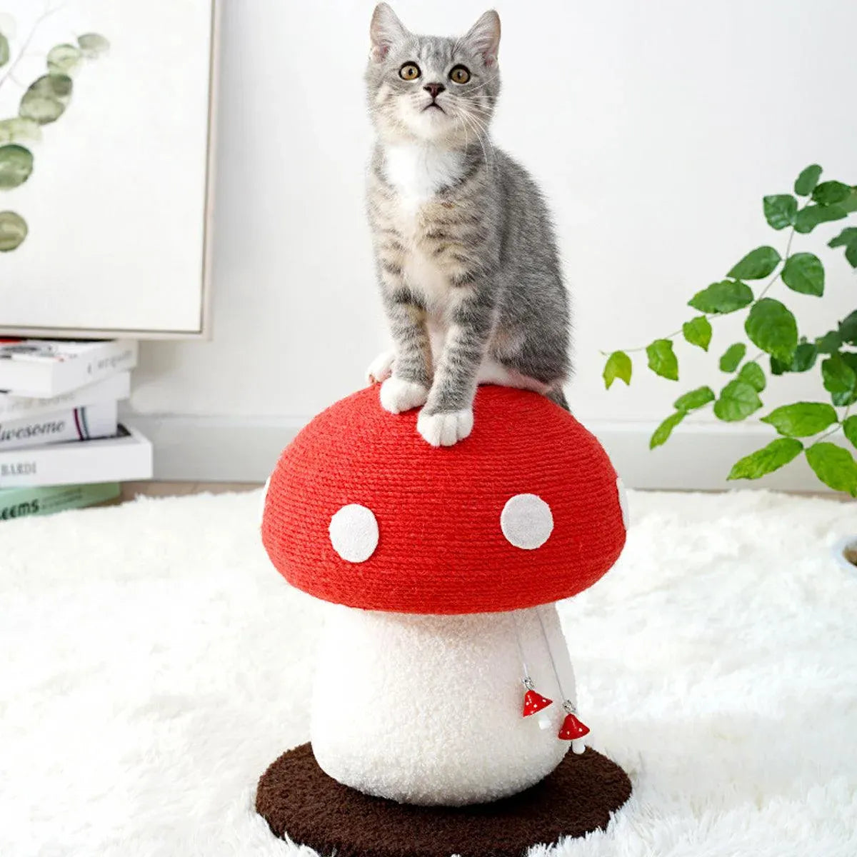 Premium Red Mushroom Cat Climbing Frame with Sisal Scratcher