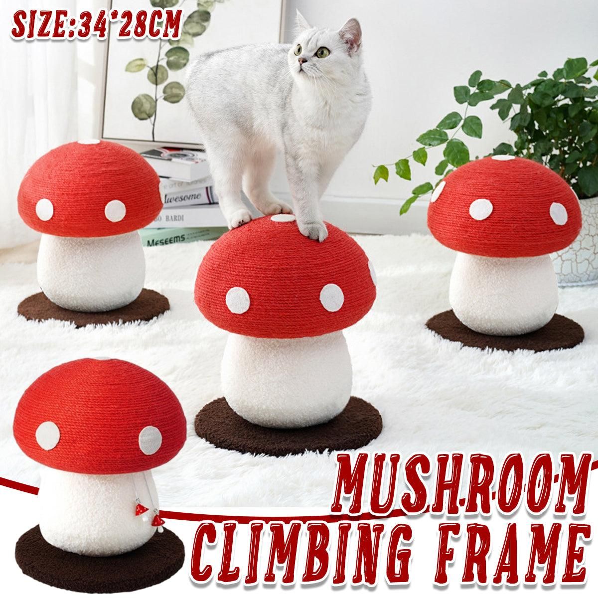 Premium Red Mushroom Cat Climbing Frame with Sisal Scratcher