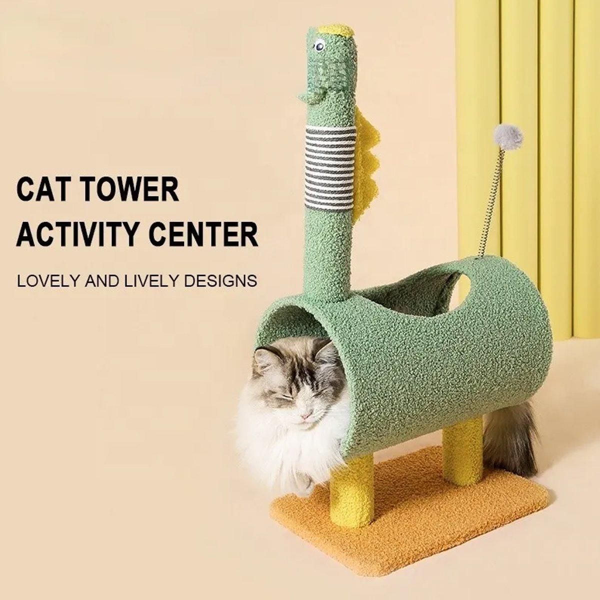 Premium Cat Climbing Frame with Sisal Scratching Post - Yellow