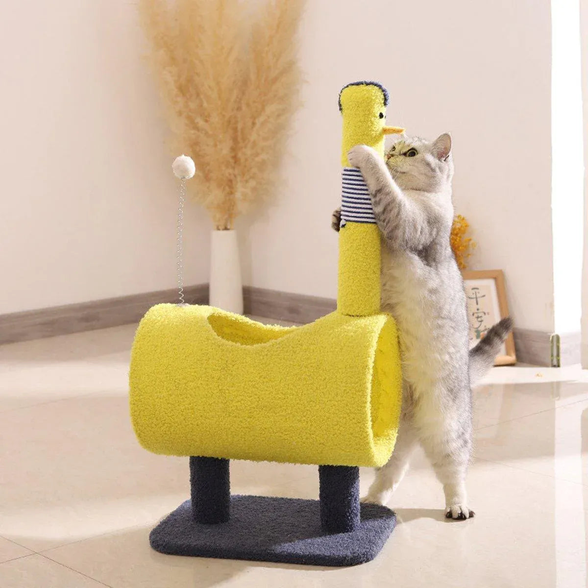 Premium Cat Climbing Frame with Sisal Scratching Post - Yellow