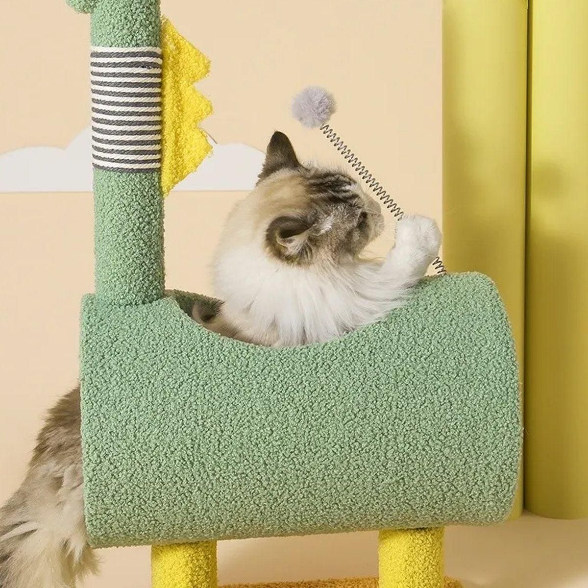 Premium Cat Climbing Frame with Sisal Scratching Post - Yellow