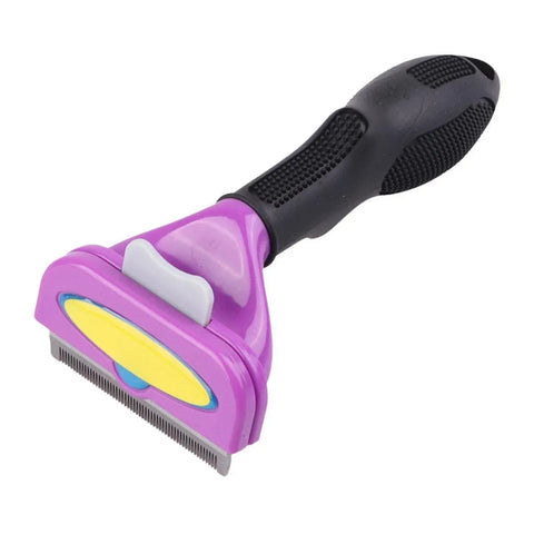 Premium Pet Hair Removal Brush Deshedding Tool - Purple