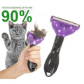 Premium Pet Hair Removal Brush Deshedding Tool - Purple