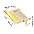Suspended Cat Hammock - Solid Wood, All-Season, Grey+Yellow, 44.5x34x16 cm - SuperSaverAU - view 3