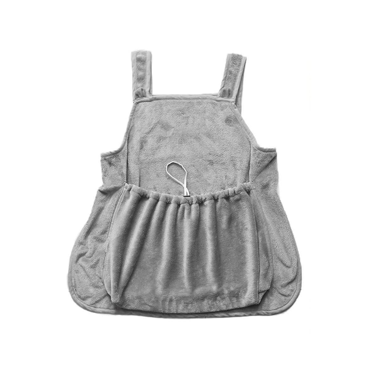 Non-stick Hair Cat Apron Suit, Kangaroo Style, 74cm x 60cm, Grey - SuperSaverAU - view 2