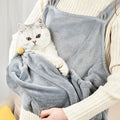 Non-stick Hair Cat Apron Suit, Kangaroo Style, 74cm x 60cm, Grey - SuperSaverAU - view 4