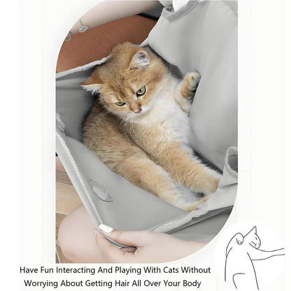 Cat Carrying Apron Non Stick Hair Kangaroo Pouch Pet Grooming Suit Portable