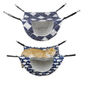 Hanging Pet Hammock Nest 47cm × 38cm × 27cm - Soft Suede, Sea Blue Checkered - SuperSaverAU - view 2