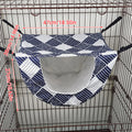 Hanging Pet Hammock Nest 47cm × 38cm × 27cm - Soft Suede, Sea Blue Checkered - SuperSaverAU - view 3