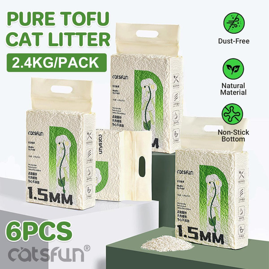 Tofu Cat Litter 6pcs 2.4kg - Odour Control, Dust Free, Fast Clumping, Quick Absorption - SuperSaverAU - view 1